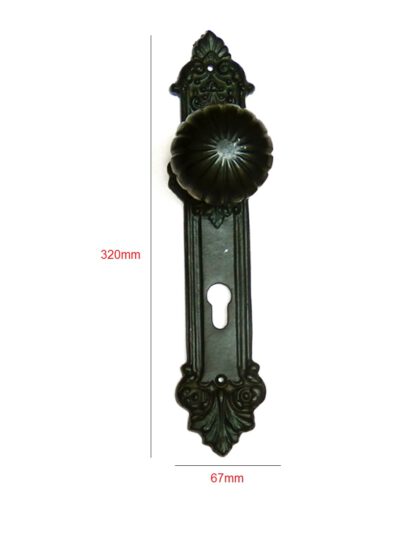 CAST IRON DOOR KNOB ON PLAT 320mm#2590 - Image 2