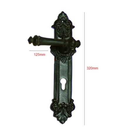Cast Iron Door Handle On Plate 320mm #2592 - Image 2
