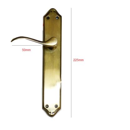 Brass Door Handle On Plate 225mm #2593 - Image 2