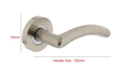 Aluminum Door Handle On Rose 50mm Rose x 120mm Handle #2605 - Image 2