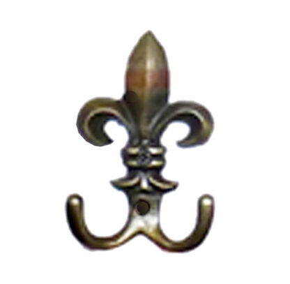 Cast Iron Hat & Coat Hook 95mm #2655 Brass Antique Finish