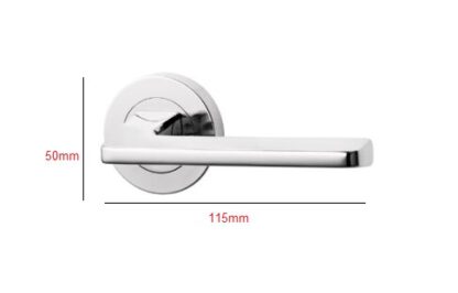 Brass Door Handle On Plate 115 x 50mm Rose #2708 - Image 2