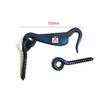 Antique Handforge Iron Barn Door Gate Hook Latch Scandinavia Wrought Iron Cabin Hook Screw Fixing style 100mm #3161 - Image 2