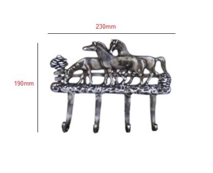 Aluminum & Cast Iron Hook "HORSE"- Four Hangers 230mm # 3276 - Image 2