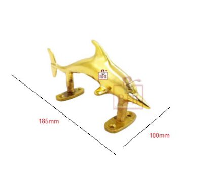 Brass Door Pull Handle Dolphin 185mm #3905 - Image 2