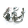 Stainless Steel Door Handle On Rose With Keyhole 130mm #4067 - Image 4