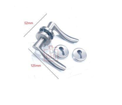 Stainless Steel Door Handle On Rose With Keyhole 125mm #4074 - Image 2