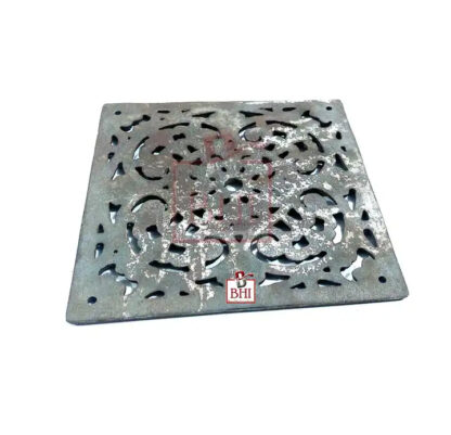 Brass Hardware India Supply Manufacturing Black Air Vent Cover Grille Floor Heat Vent Register Grille Heavy Cast Iron Design Rustic Duct Cover Overall Burn Black Finish 220mm #4088 - Image 3