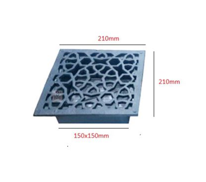 Aluminum Vent Systems Black Ceiling Grille - Round Air Vent  - Grill Cover - Aluminum Screen - HVAC Vents for Bathroom, Home Office, Kitchen Black Powder Coated 210x210mm x Jali 150x150mm #4096 - Image 2