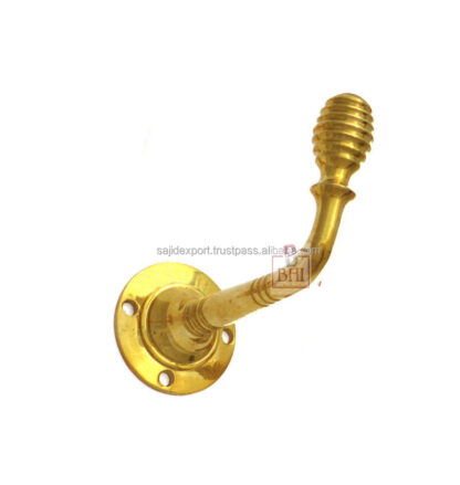 Brass Reeded Style Hook 70mm #5041