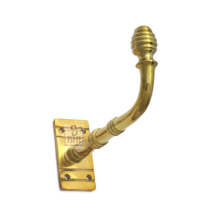 Brass Reeded Style Hook 100mm # 5042 - Image 3