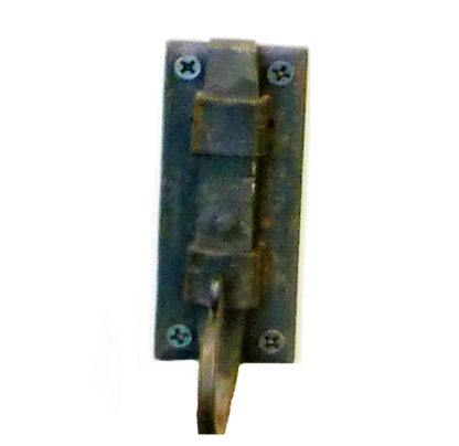 Hand Forged Iron Door Bolt Straight Curly Tail Black Antique, Surface Mounted Door Bolt, Sliding Door Lock, Lock Bolts for Securing Internal Doors for Bedrooms, Bathrooms, Storage Units and Cupboards Black Powder Coated Finish 110mm #2288