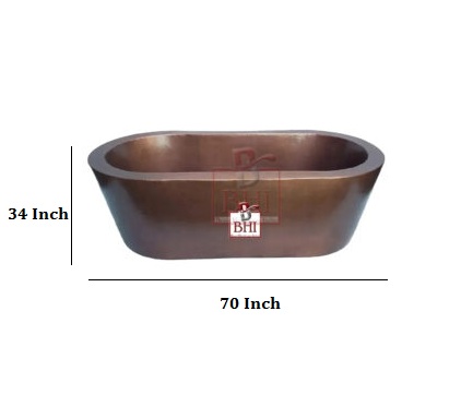 Copper Bath Double Walled 70 Inch #5054 - Image 2