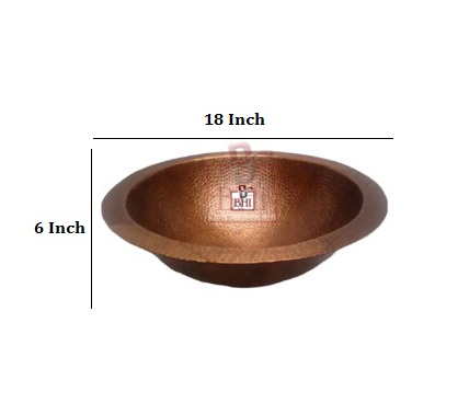 COPPER WASH BASIN 18x6.5 Inch #5068 - Image 2