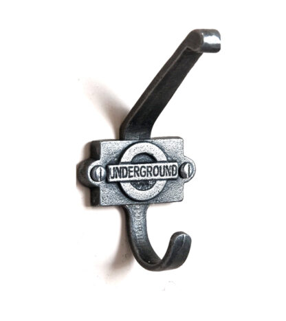 Cast Iron Hat and Coat Hanger Hook "Underground" English Railways 110mm #680