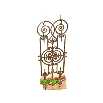 Hand Rails for Indoor Stairs, Modern Shaped Handrails with Scroll for Outdoor Steps, Rust Industrial Cast Iron Stair Railing Indoor for Porch Garden Loft Corridor, 935mm #6179