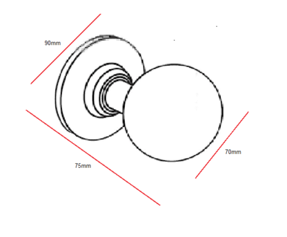 BRASS FIXED DOOR KNOB 70mm#1212 - Image 2