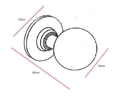 BRASS FIXED DOOR KNOB 70mm#1219 - Image 2