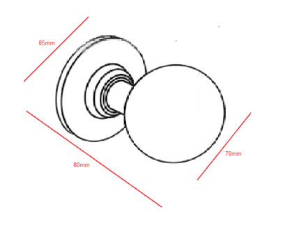 BRASS FIXED DOOR KNOB POLISH BRASS 70mm#1211 - Image 2
