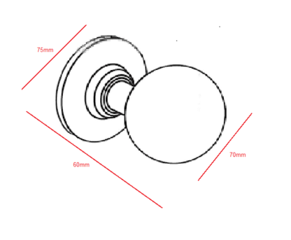 BRASS SPRUNG DOOR KNOB	55mm#1225 - Image 2