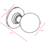 BRASS DOOR KNOB WITH ESCUTCHEON 45mm#1098 - Image 2