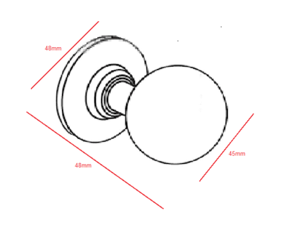 BRASS DOOR KNOB WITH ESCUTCHEON 45mm#1098 - Image 2