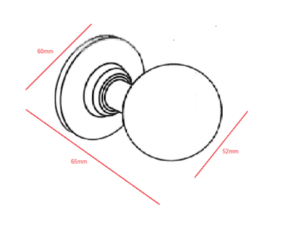CERAMIC+BRASS  KNOB ON BRASS ROSE 52mm#1198 - Image 2