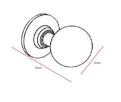 BRASS DOOR KNOB FIXED MESH DESIGN 55mm#1992 - Image 3