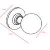 GLASS CRYSTAL DOOR KNOB 65mm #2024 - Image 2
