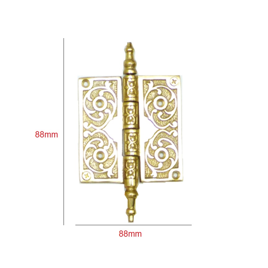 Brass American Decorative Door Hinge 88mm #1349 (Set of 4 Pcs) - Image 2