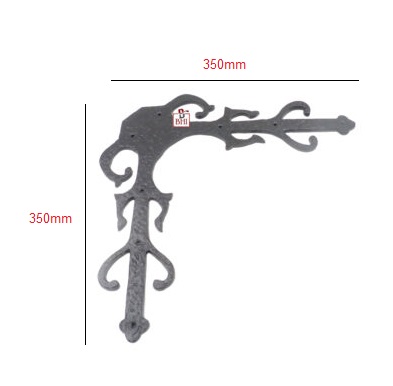 Cast Iron Corner Strap Fancy 350mm #1497 - Image 2