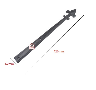 Cast Iron Front Door Strap Hinge Ornate Design 425mm #1504 - Image 2