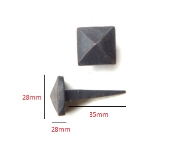 Decorative Nail Heads Pyramid Clavos Traditional Hot Forging Nails -28x28x35mm #1934 - Image 2