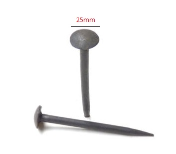 Decorative Nail Heads Roudhead Clavos Hand Forged Iron - 25mm #1944 - Image 2