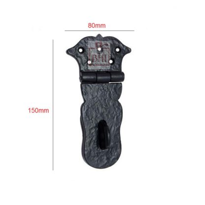 Hasp & Staple1 Adonai Hardware Paran Heavy Duty Antique Cast Iron Safety Locking Hasp and Staple for Vintage Pirates Treasure Chest, Trunks, Wooden Jewelry Box 150mm #2371 - Image 2