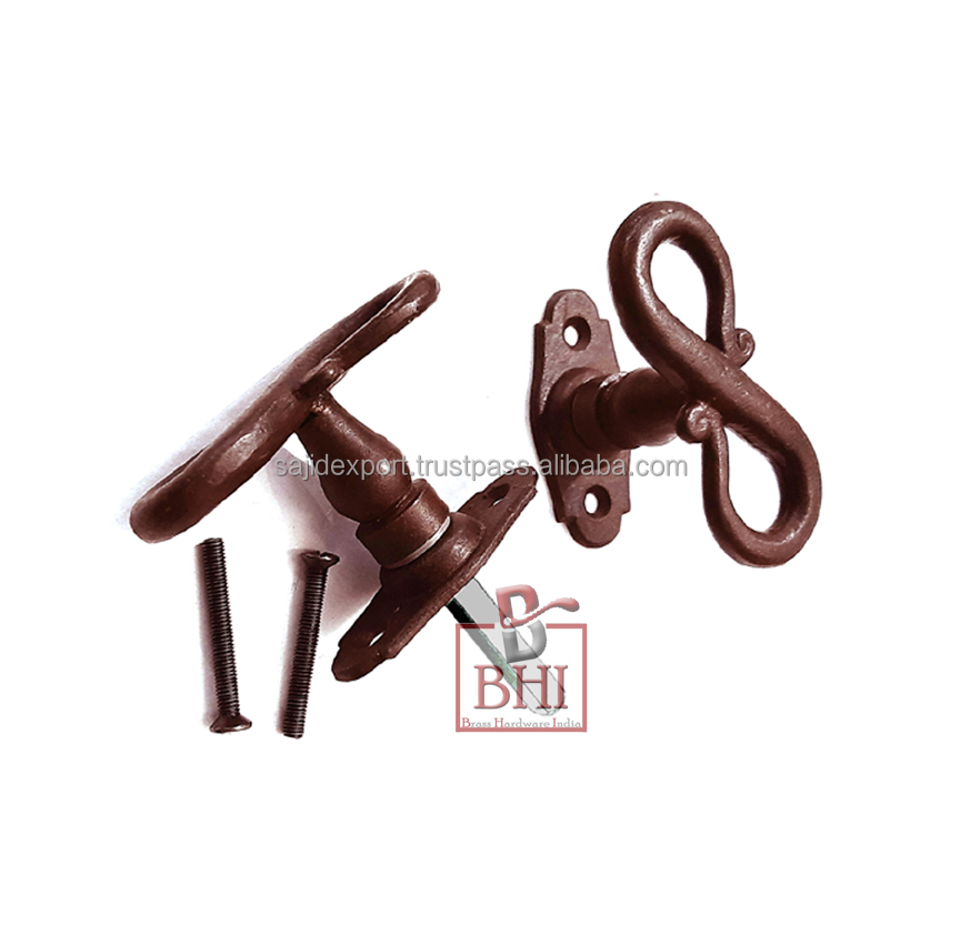 Cast Iron S Handle Fenstergriff Messing Antik 80mm #2397 Brown Wax