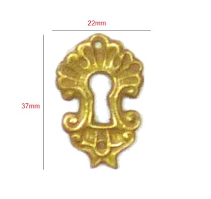 Brass Victorian Standard Profile Keyhole Open Lock Cover Plate Escutcheon Brass Door Escutcheon Euro Cylinder Keyhole Polish Brass Finish 37mm #2509 - Image 2