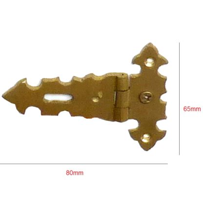 Brass Trunk Box Lockable Hasp & Staple Vintage design 80x65mm #2546 - Image 2