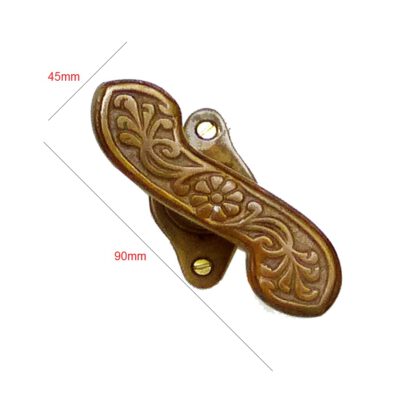 Brass Ornate Sprung Window Handle 90mm #2559 - Image 2