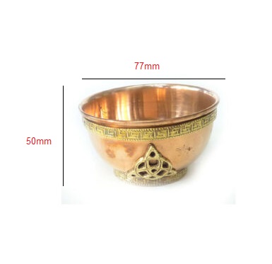 Copper Triquetra Offering Bowl for Altar Use, Rituals, Incense, Smudging, Decoration, and More 77mm #2791 - Image 7