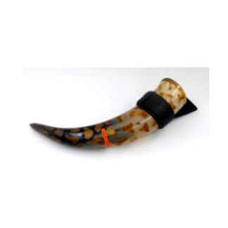 Horn Drinking Mug For Vine / Bear With Decorative Leather Holder 270mm #2881