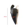 Horn Drinking Mug For Vine / Bear With Decorative Leather Holder 190mm #2882 - Image 2