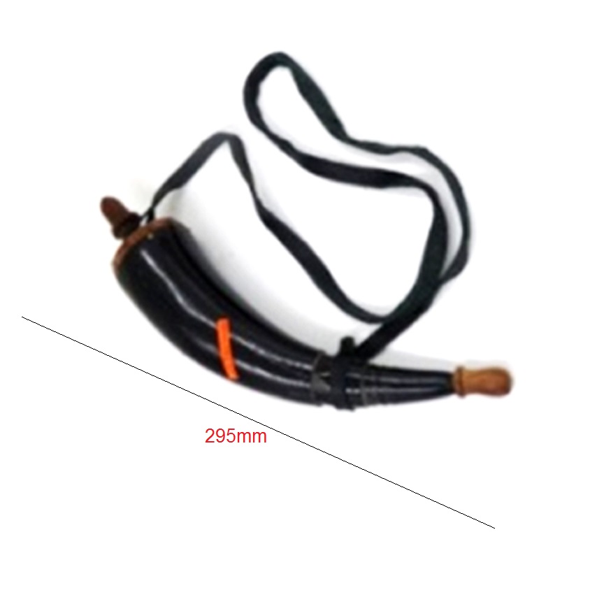 Horn Drinking Mug For Vine / Bear With Decorative Leather Holder 295mm #2892 - Image 2