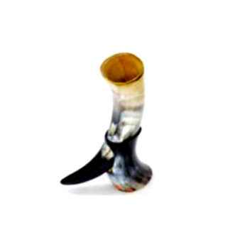Horn Drinking Mug For Vine / Bear With Horn Stand (Optional) 290mm #2901