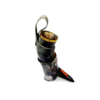 Horn Drinking Mug For Vine / Bear With Horn Stand (Optional) 255mm #2917