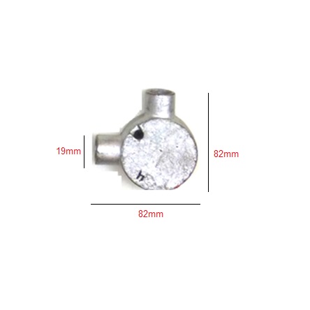 Cast Iron Angle Junction Box 82x82xPipe size 19mm #2984 - Image 2