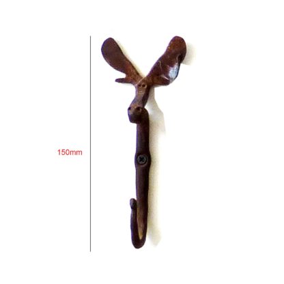 Hand Forged Iron Moose Wall Hook Animal Viking head style 150mm #3300 - Image 2