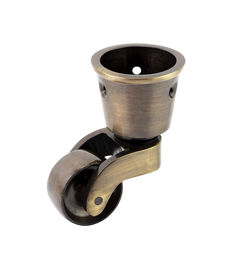 Brass Round Cup Castor with Brass Wheel 38mm #3487 - Image 2