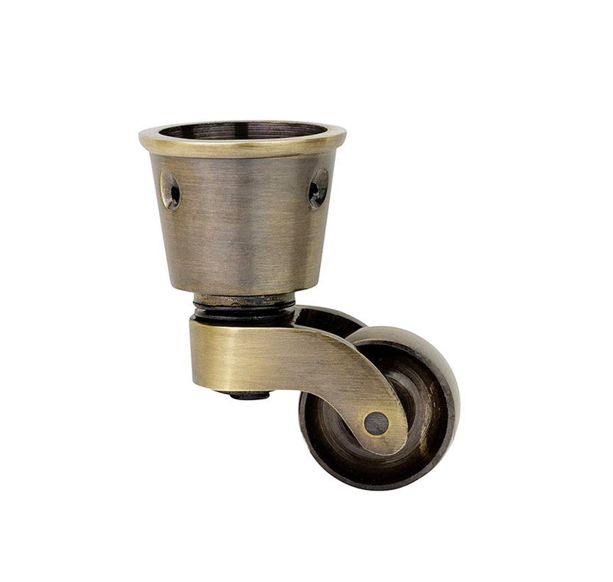 Brass Round Cup Castor with Brass Wheel 38mm #3487 - Image 3
