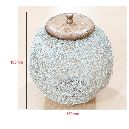 Iron Wire Table Top Container With Lid /Or Tealight 185mm #3881 - Image 2